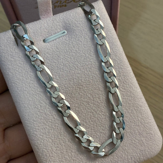 CADENA FIGARO 3X1 7MM PLATA 925 ITALIANA 60CM - 23,85GR