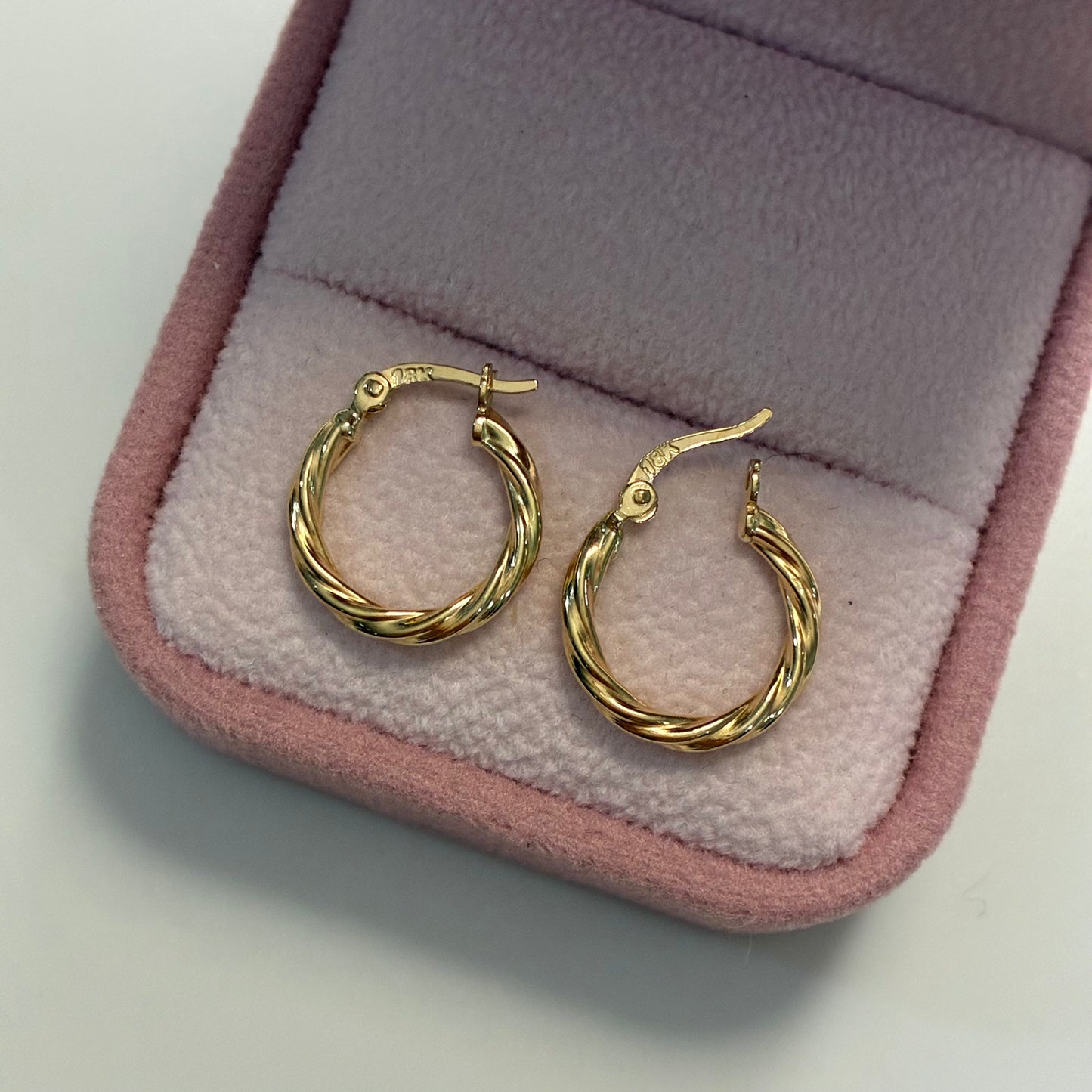 CANDONGAS TRENZADAS LISAS 1,0CM ORO AMARILLO COL 18K - 1,27GR (NG)
