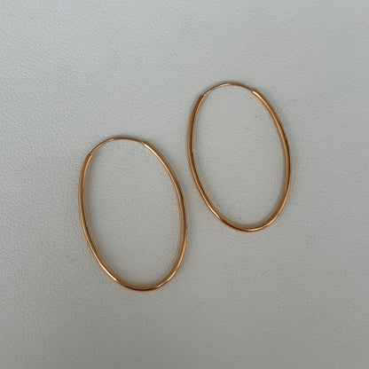 CANDONGAS OVALADAS 1,6CM X 2,5CM ORO AMARILLO ITALY 18K - 0,68GR *PP*