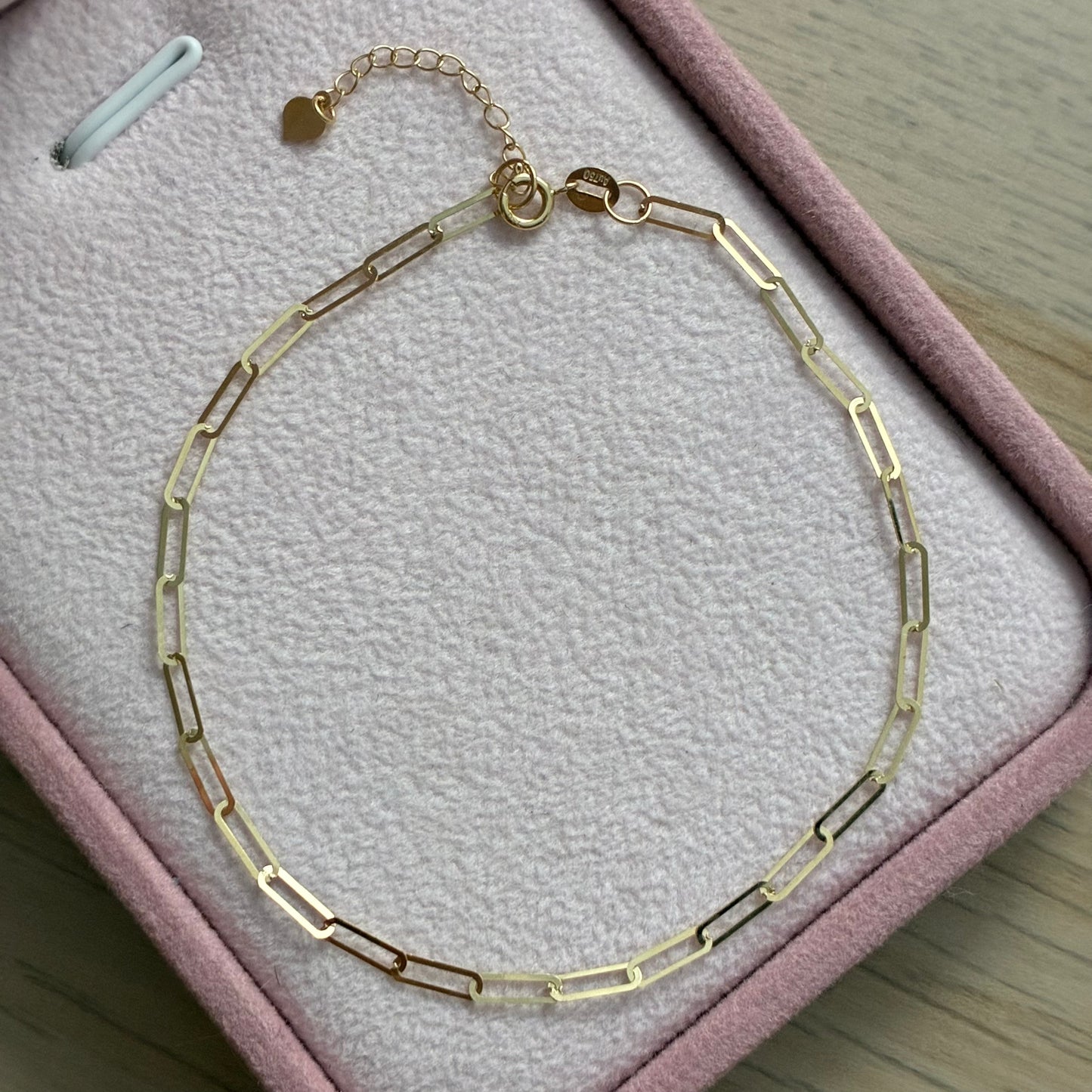 PULSERA CLIP DIAMANTADA 1.3MM ORO AMARILLO ITALY ESP 18K 17CM A 19CM - 0,44GR (IL)