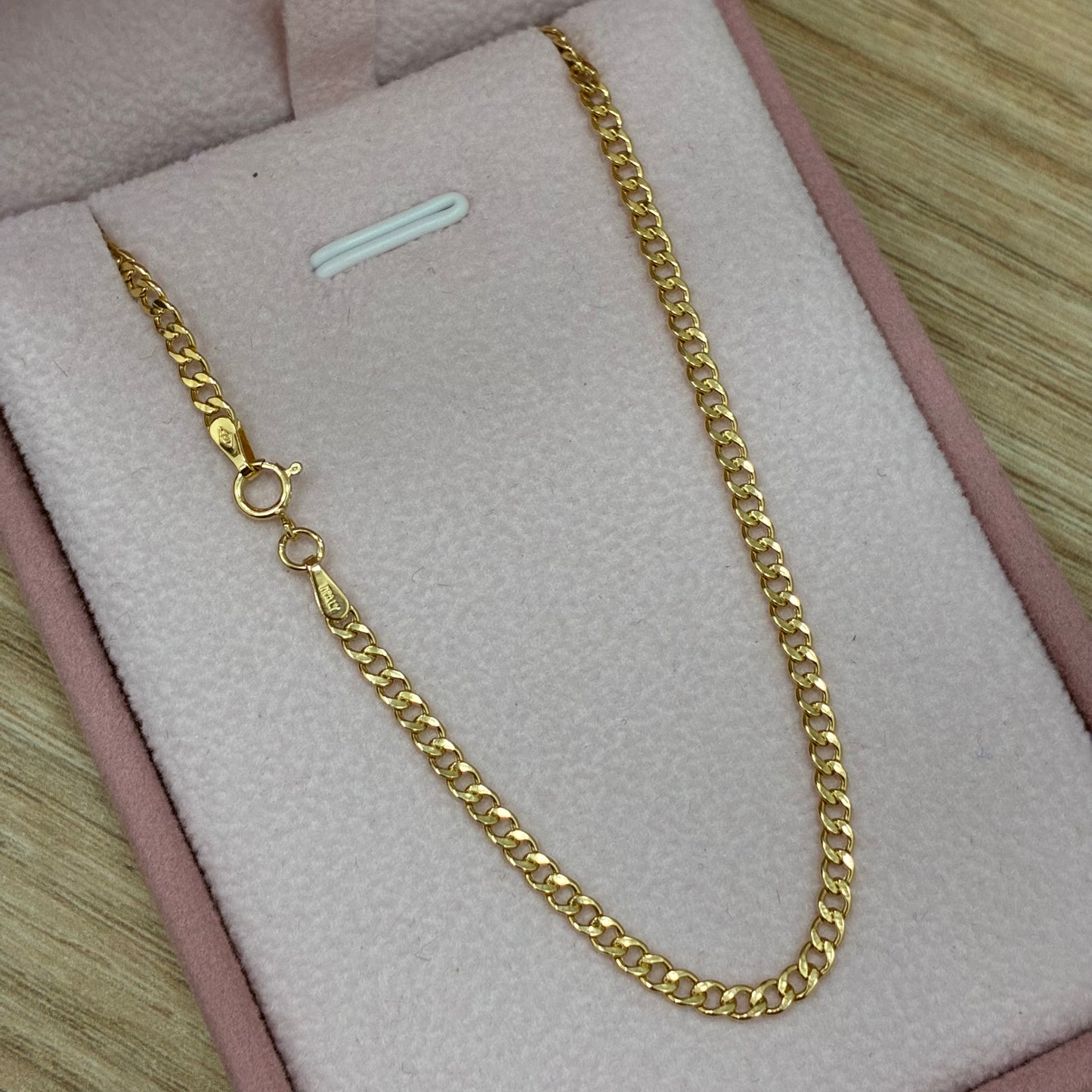CADENA MINI CUBANA 2.4MM ORO AMARILLO ITALY 18K 45CM - 2.36GR(I)