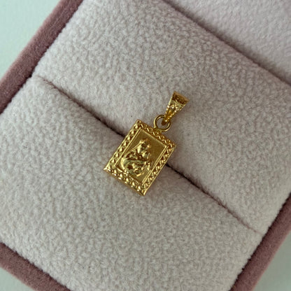 DIJE SAGRADO ROSTRO + VIRGEN MARIA AUXILIADORA TIPO ESCAPULARIO 1.6CM ORO AMARILLO COL 18K - 0,5GR (NA)