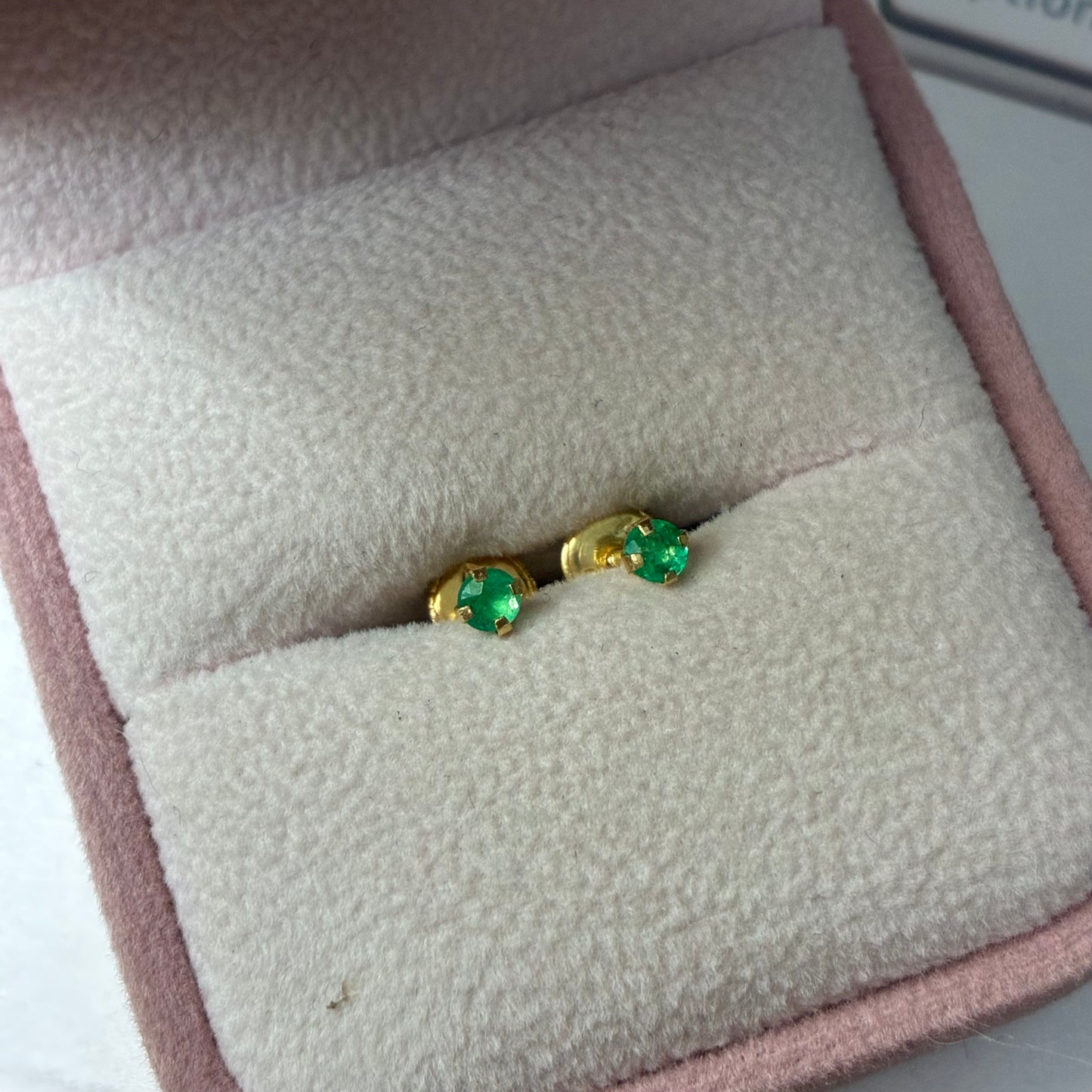 TOPOS ESMERALDA NATURAL 2.7MM ORO AMARILLO COL 18K - 0,43GR