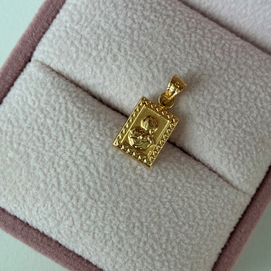 DIJE SAGRADO ROSTRO + VIRGEN MARIA AUXILIADORA TIPO ESCAPULARIO 1.6CM ORO AMARILLO COL 18K - 0,5GR (NA)
