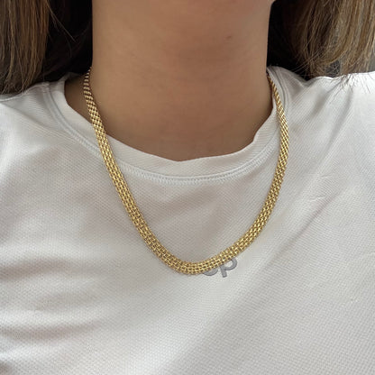 CADENA TEJIDO CHINO 6.3MM ORO AMARILLO ITALY 18K 50CM - 10,89GR (I)