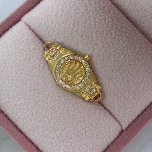 HERRAJE CORONA TIPOR RELOJ CON PIEDRAS BLANCAS 2.3CM ORO AMARILLO COL 18K - 2,21GR (ND)
