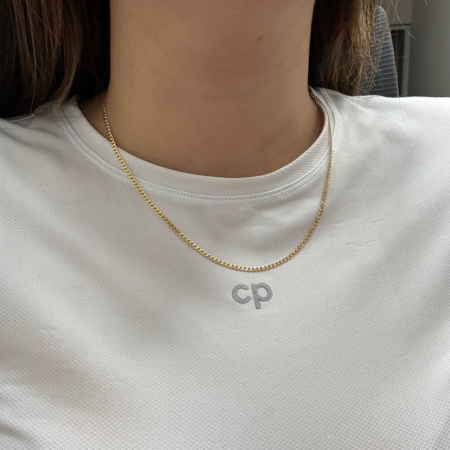 CADENA MINI CUBANA 2.4MM ORO AMARILLO ITALY 18K 45CM - 2.36GR(I)