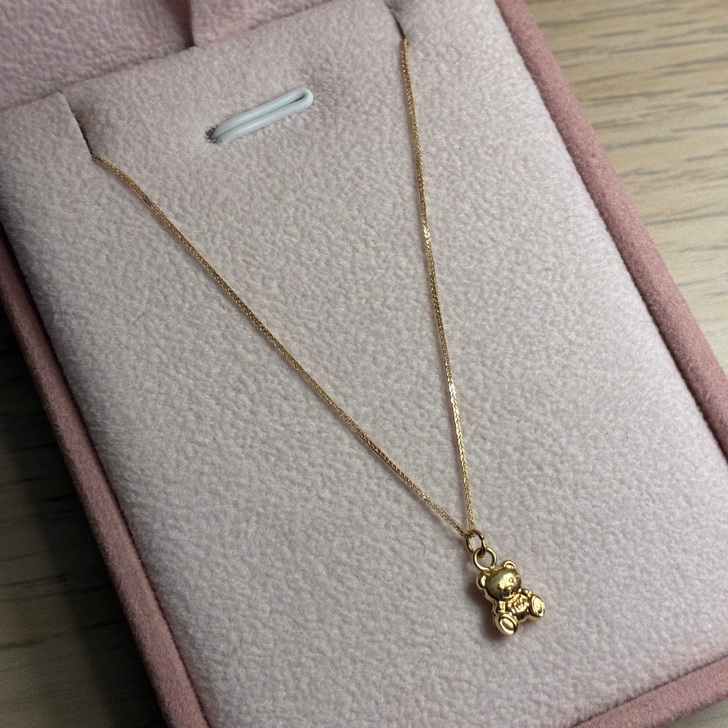 CADENA MINI FRANCO 0.6MM + DIJE OSO TEDDY ORO AMARILLO ITALY 18K 45CM - 0,76GR