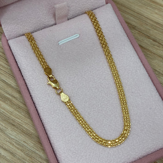 CADENA TEJIDO CHINO 3.4MM ORO AMARILLO ITALY 18K 45CM - 4.44GR (I)