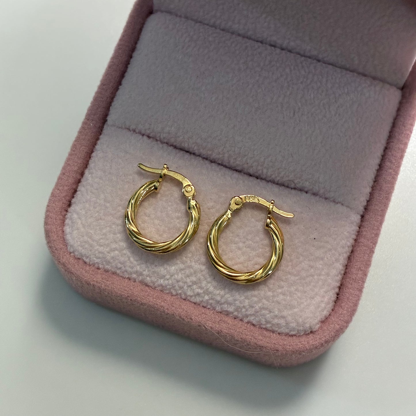 CANDONGAS TRENZADAS RAYADAS 0.8CM ORO AMARILLO COL 18K  - 1,01GR (NG)