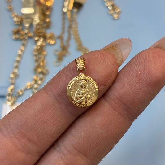 DIJE SAN JUDAS TADEO DIAMANTADO 1.8CM ORO AMARILLO COL 18K - 0,6GR (NA)