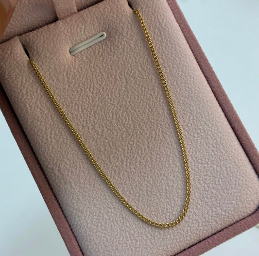 CADENA MINI CUBANA 1.4MM ORO AMARILLO ITALY 18K 60CM - 1.89GR (IJ)