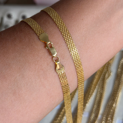 CADENA CHINA TRES CARRILES 5.4MM ORO AMARILLO ITALY 18K 60CM - 11,7GR