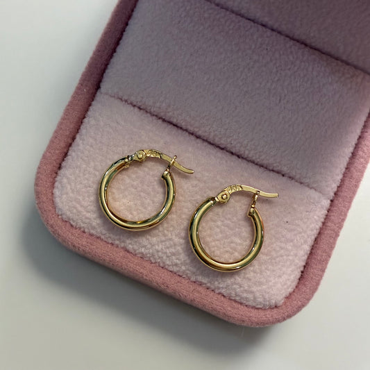 CANDONGAS TUBULARES LISAS 1.0CM ORO AMARILLO COL 18K - 1,1GR (NG)