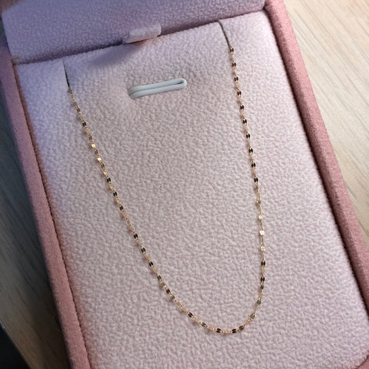 CADENA MINI CRISPETA 0.5MM ORO AMARILLO ITALY 18K 50CM - 0,33GR