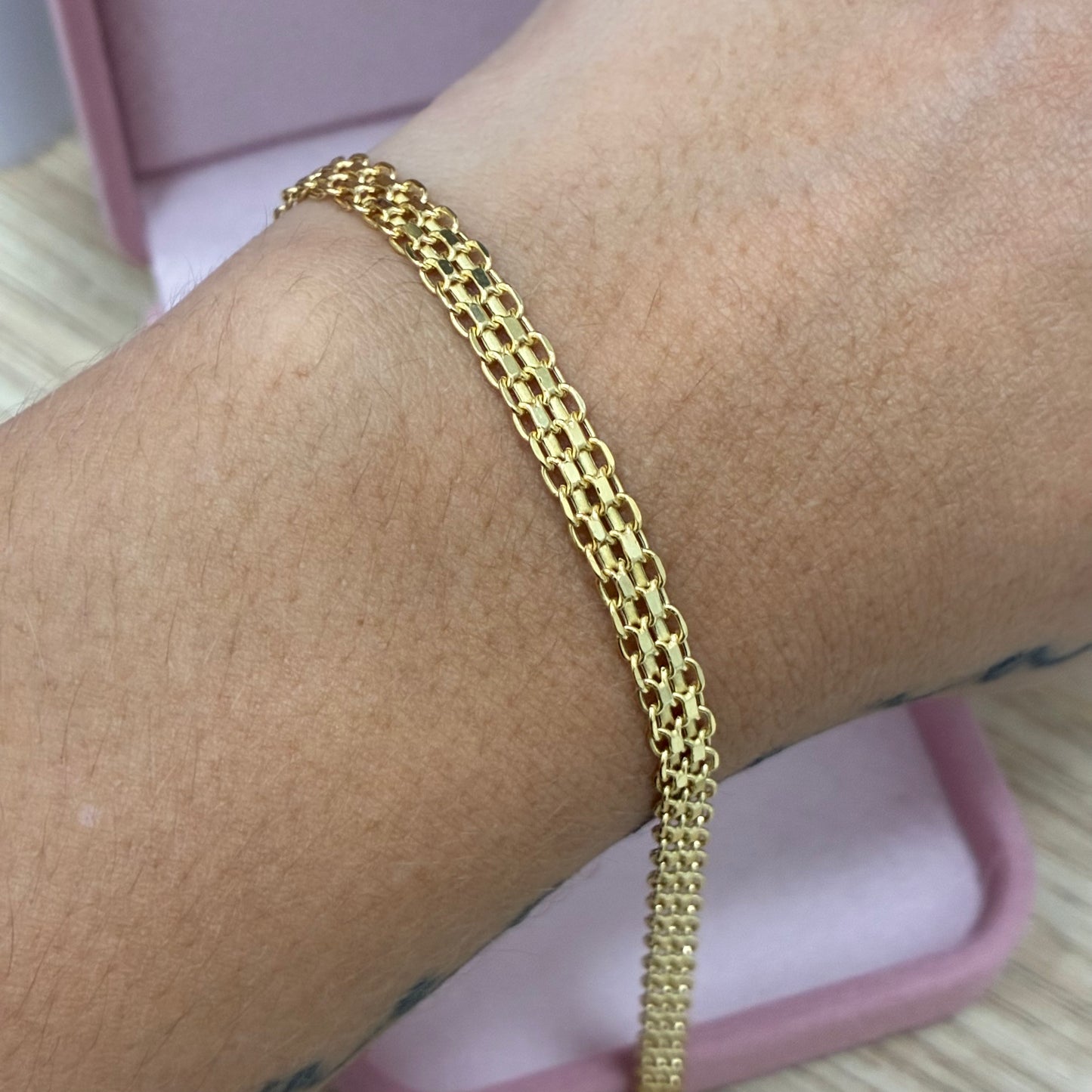 PULSERA TEJIDO CHINO 4.8MM ORO AMARILLO ITALY 18K 20CM - 3,85GR (I)