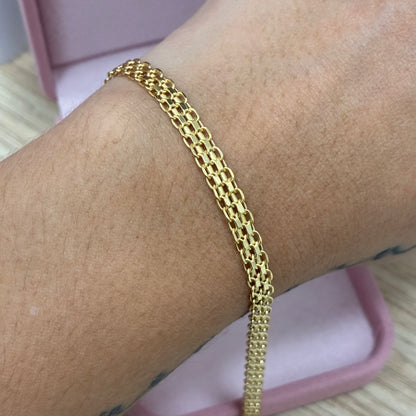 PULSERA TEJIDO CHINO 4.8MM ORO AMARILLO ITALY 18K 20CM - 3,85GR (I)
