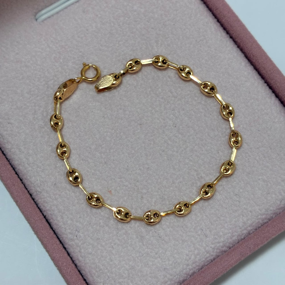PULSERA GRANO DE CAFÉ  13CM 3MM ORO AMARILLO COL 18K - 1,55GR