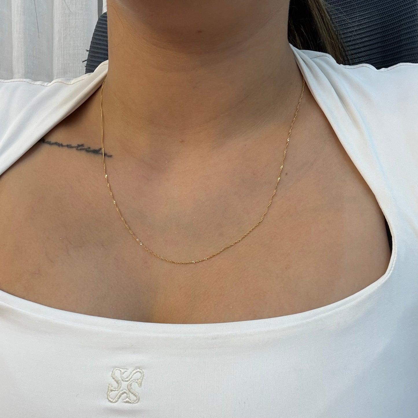 CADENA SINGAPUR 1.0MM ORO AMARILLO ITALY 18K 50CM - 0,98GR (IC)