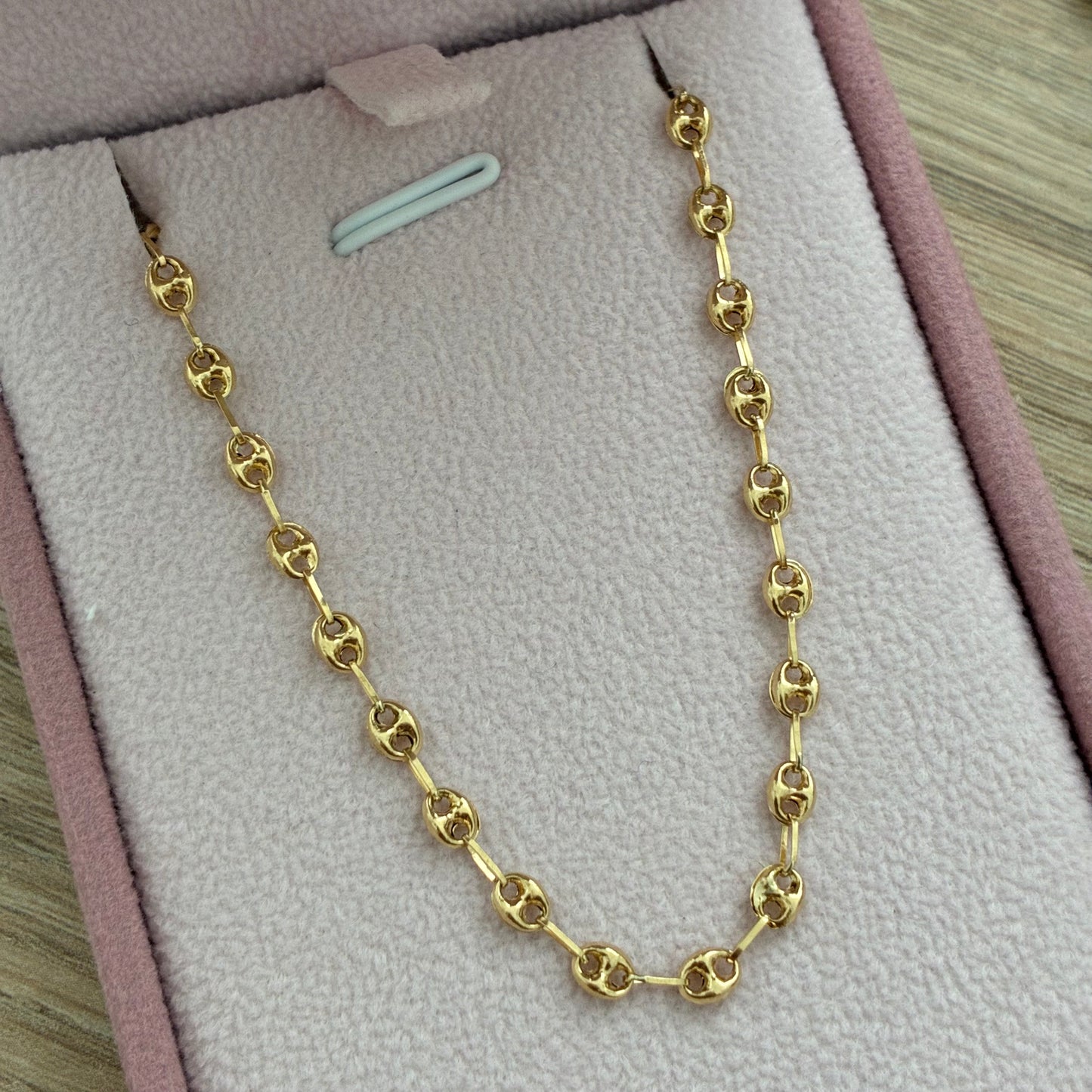 CADENA GRANO DE CAFÉ 3.1MM ORO AMARILLO COL 18K 45CM - 3.65GR (NG)
