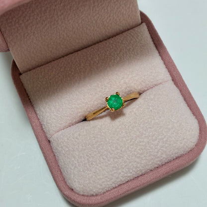 ANILLO SOLITARIO ESMERALDA NATURAL 45PUNTOS TALLA 6 ORO AMARILLO COL 18K-1.91GR