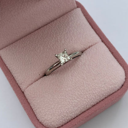 ANILLO PRINCESS DIAMANTE NATURAL PRINCESS 33CT TALLA 6.5 ORO BLANCO COL 14K-2.24GR