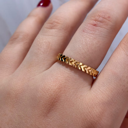 ANILLO TEJIDO FRANCO TALLA 7.5 ORO AMARILLO COL 18K-3.64GR