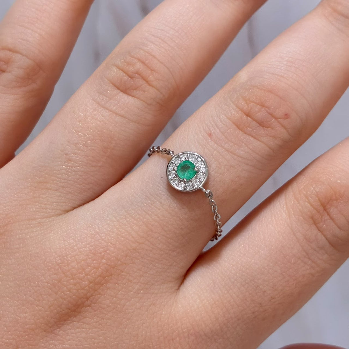 ANILLO GRADUABLE PLATA 925 + ESMERALDA NATURAL TALLA 10