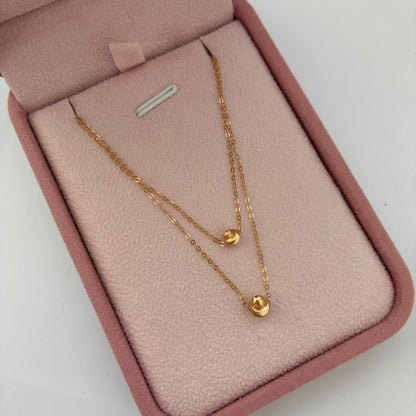 CADENA MINI ROLON+ BOLA 4MM Y 5 MM 1GR 45CM 50CM 1MM ORO AMARILLO ITALY ESP 18K