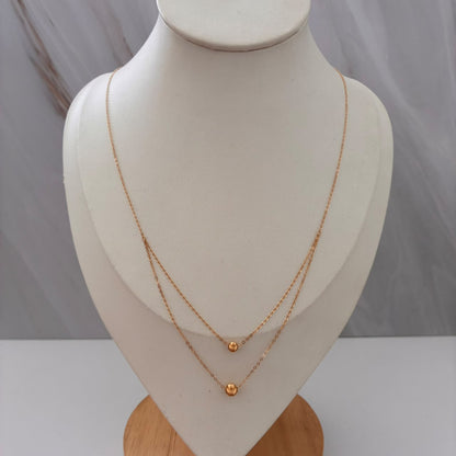 CADENA MINI ROLON+ BOLA 4MM Y 5 MM 1GR 45CM 50CM 1MM ORO AMARILLO ITALY ESP 18K