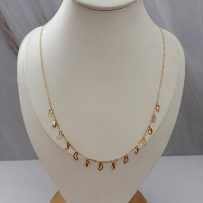 CADENA MINI ROLON + CARAZONES 1,08GR 45CM 1MM ORO AMARILLO  ITALY ESP 18K