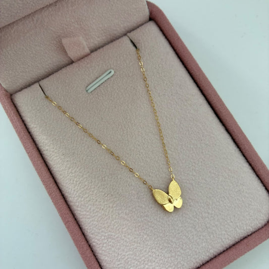 CADENA MINI ROLON +MARIPOSA MATE 1,25GR 40CM 1MM ORO AMARILLO  ITALY ESP 18K