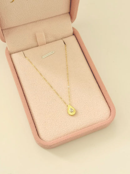 CADENA MINI ROLON+GOTA DIAMANTADA CIRCONES BLANCOS 1,1GR 40CM 1MM ORO AMARILLO ITALY ESP 18K