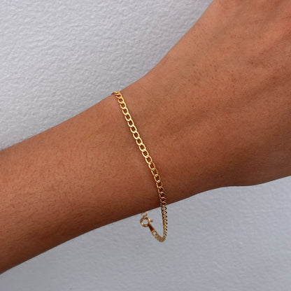 PULSERA CUBANA MARTILLADA 1,22GR 19CM 2,3MM ORO AMARILLO ITALY 18K