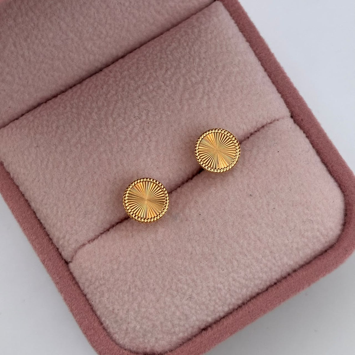 TOPOS CIRCULO DIAMANTADO 0,95GR 7MM ORO AMARILLO ITALY 18K