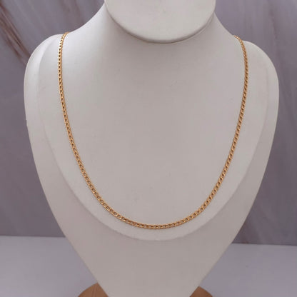 CADENA CUBANA MARTILLADA 3,07GR 60CM 2,5MM ORO AMARILLO ITALY 18K