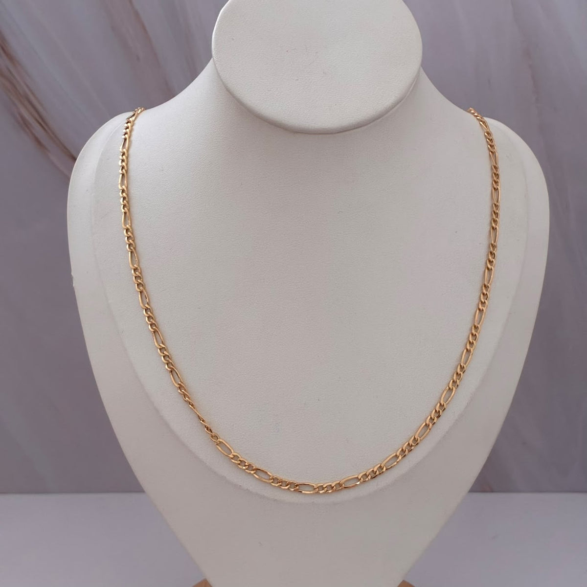 CADENA 3X1 FIGARO 4,45GR 60CM  3,35MM ORO AMARILLO ITALY 18K