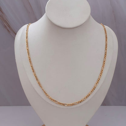 CADENA 3X1 FIGARO 4,45GR 60CM  3,35MM ORO AMARILLO ITALY 18K