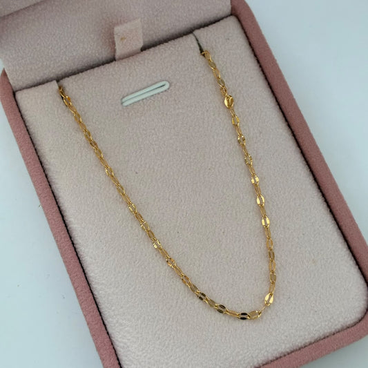 CADENA CRISPETA ESTILO ESCALERA 1GR 45CM 2MM ORO AMARILLO ITALY 18K