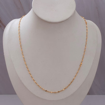 CADENA CRISPETA ESTILO ESCALERA 1GR 45CM 2MM ORO AMARILLO ITALY 18K