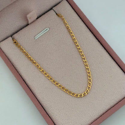 CADENA CUBANA MARTILLADA 3,03GR 60CM 2,5MM ORO AMARILLO ITALY 18K