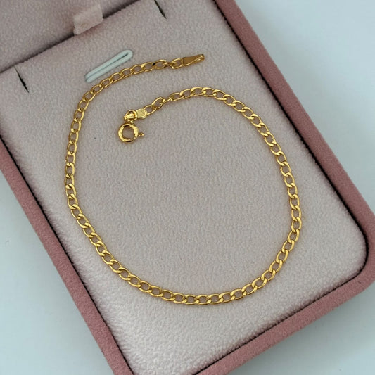 PULSERA CUBANA MARTILLADA 1,22GR 19CM 2,3MM ORO AMARILLO ITALY 18K