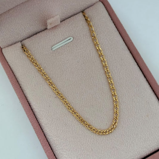 CADENA DOBLE CUBANO 2,6GR 45CM 2,46MM ORO AMARILLO ITALY 18K