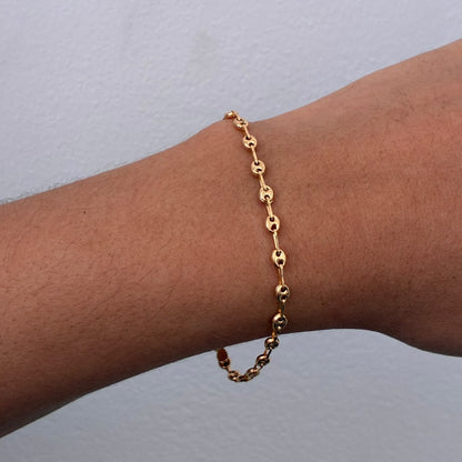 PULSERA GRANO DE CAFÉ 2GR 17,5CM 3MM ORO AMARILLO COL 18K