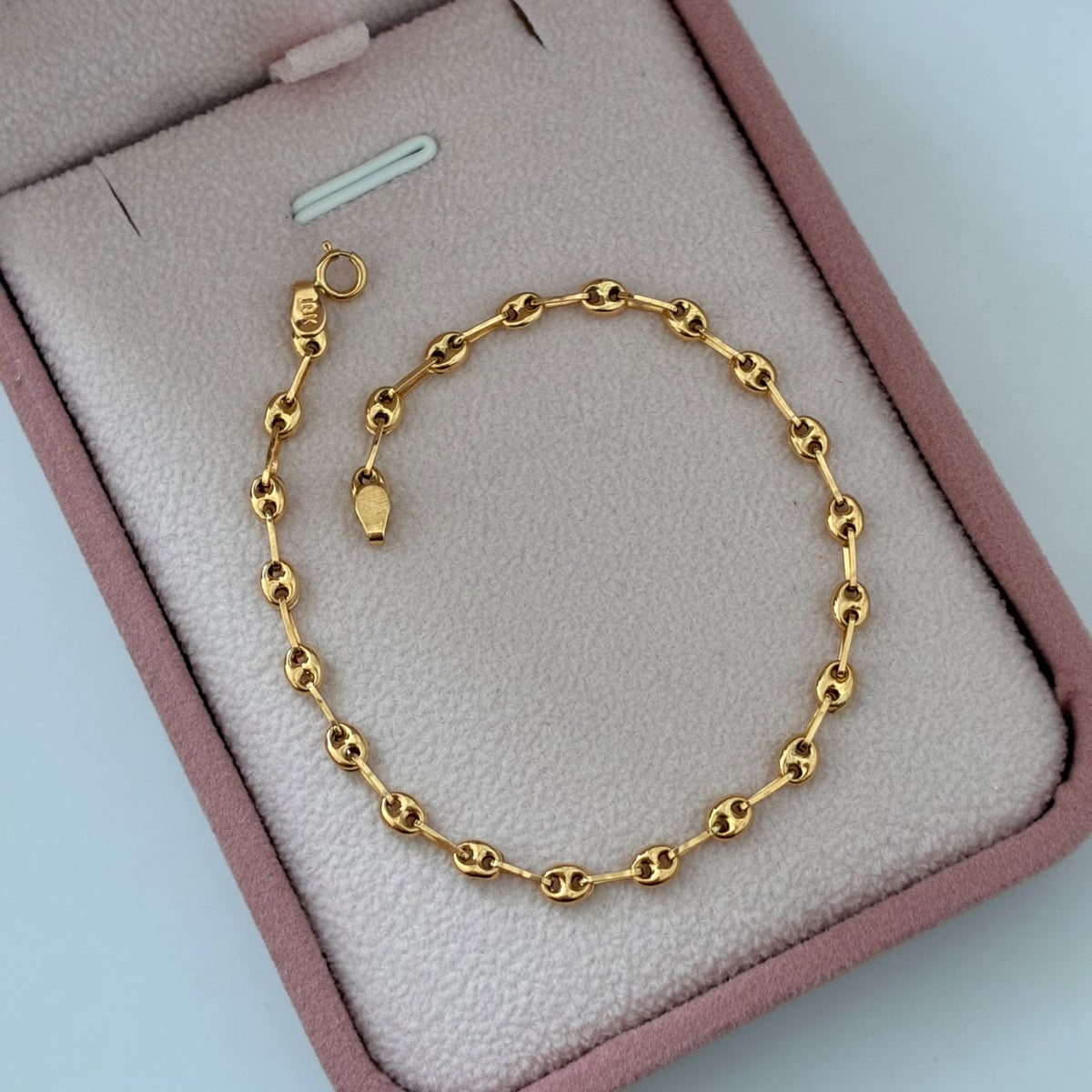 PULSERA GRANO DE CAFÉ 2GR 17,5CM 3MM ORO AMARILLO COL 18K