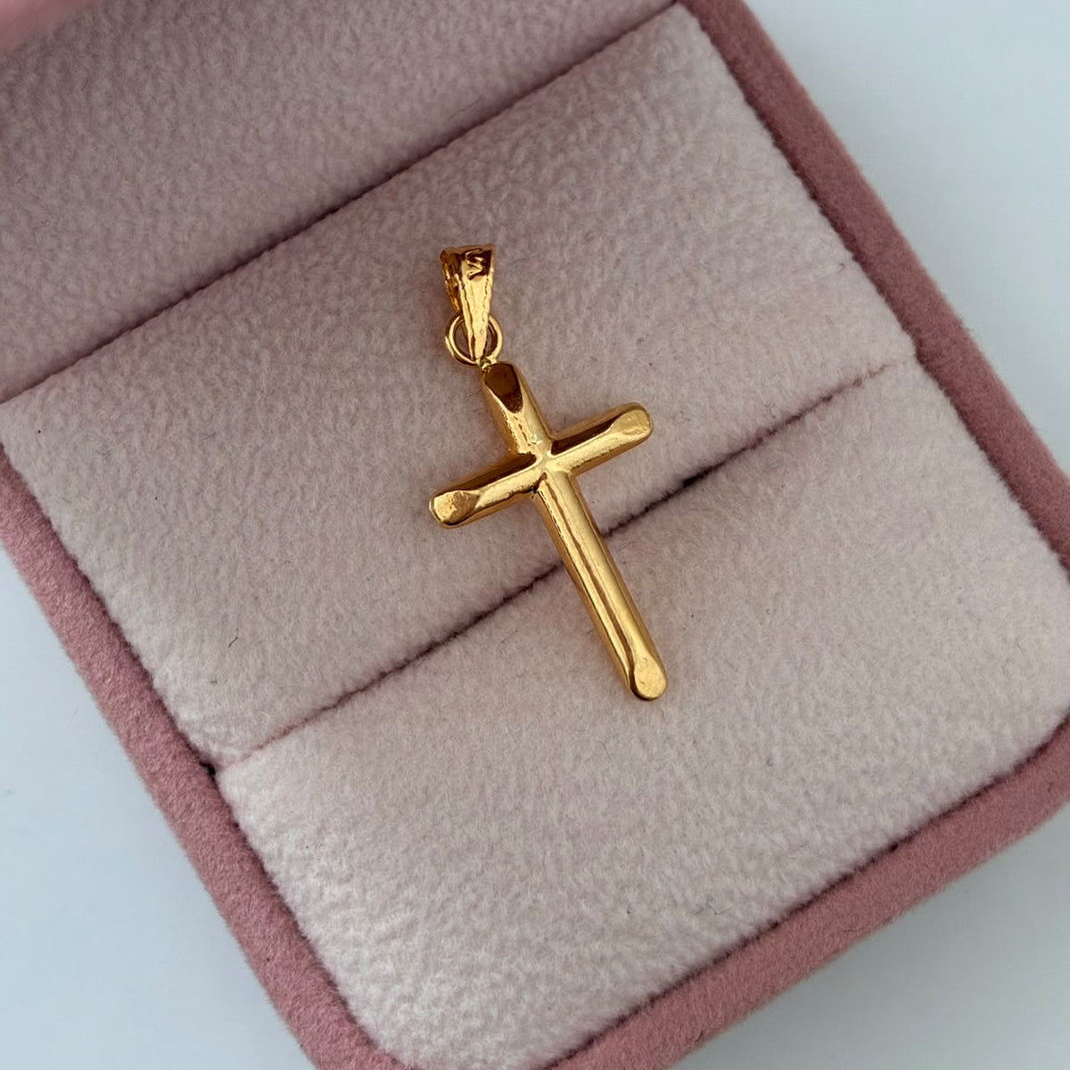 DIJE CRUZ LISA 0,51GR 2,5CM ORO AMARILLO COL 18K
