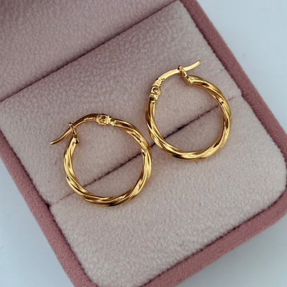 CANDONGAS TRENZADAS RAYADAS 1,38GR 1,5CM ORO AMARILLO COL 18K