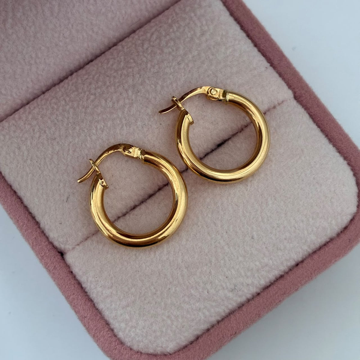 CANDONGAS TUBULARES LISAS 1,35GR 1,5CM ORO AMARILLO COL 18K
