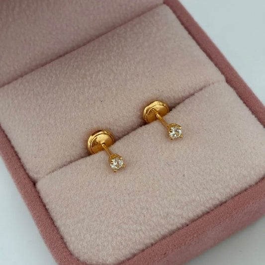 TOPOS PIEDRA BLANCA 0,6GR 3MM ORO AMARILLO COL 18K