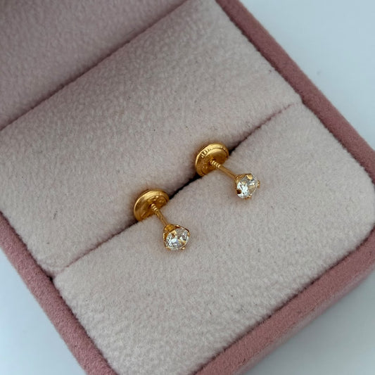 TOPOS PIEDRA BLANCA 0,65GR 4MM ORO AMARILLO COL 18K